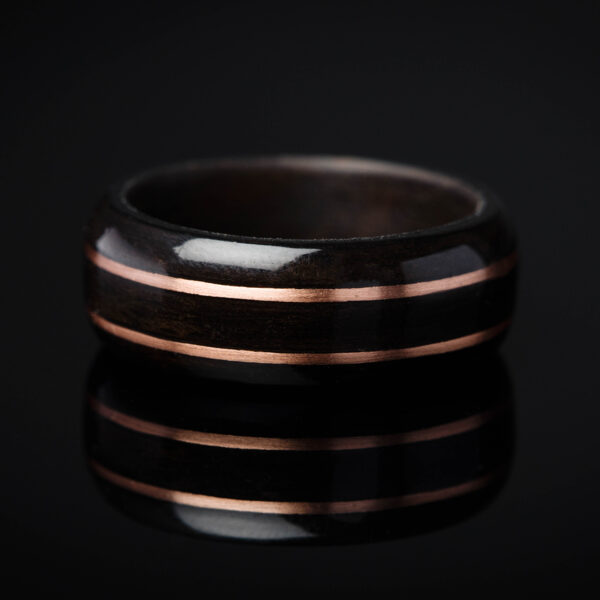 Walnut ring with copper